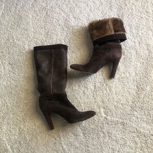 John Varvatos fur lined boots.